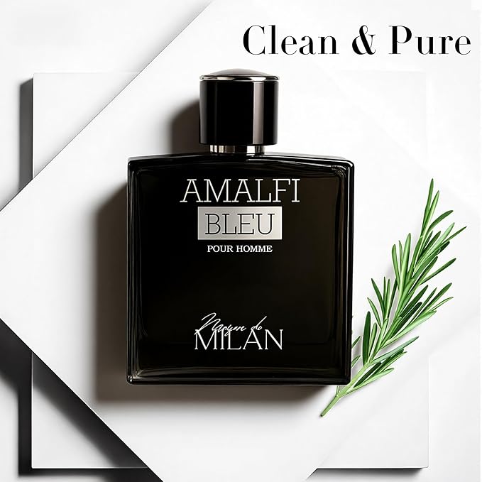 AMALFI BLEU, Men's Cologne Gift, Long Lasting EDP, Aura of Elitism & Modern Style, Perfume for Business, Commute and Casual Use, 3.4 Fl Oz