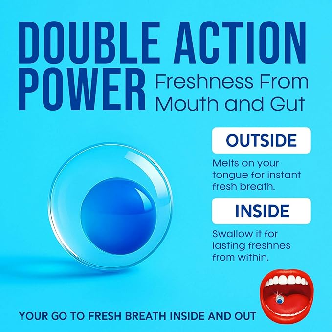 PaperMints CoolCaps Breath Mints Peppermint - Dual Action Liquid Capsules for Instant Fresh Breath Freshener, Fast-Dissolves, Sugar-Free Mint Capsules - 3 pack of 60 pieces - 180 Total