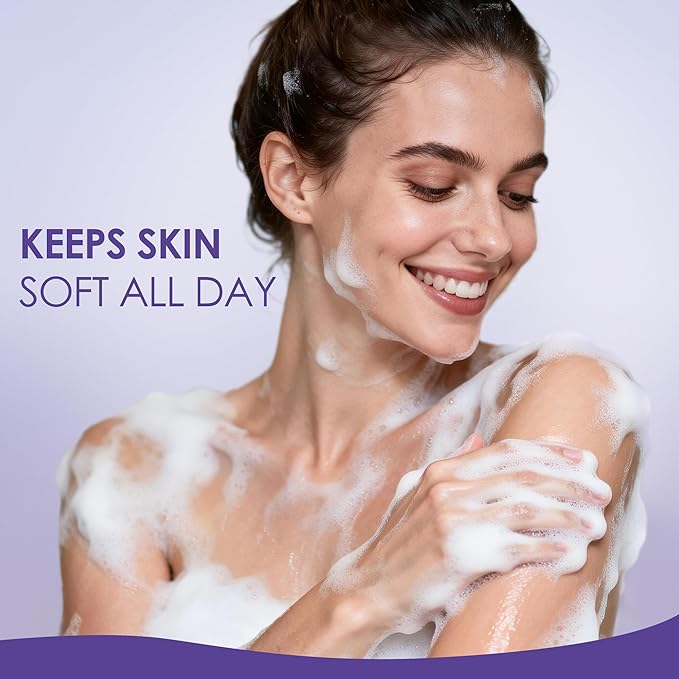 Lěivy Lavender Body Wash Deep Moisturizing, Calming Scent, Skin Cleanser Hydrating Shower Gel, Soothing & Sleep, with Vitamin E & Pearl Powder, 16.9 Fl oz Bottle