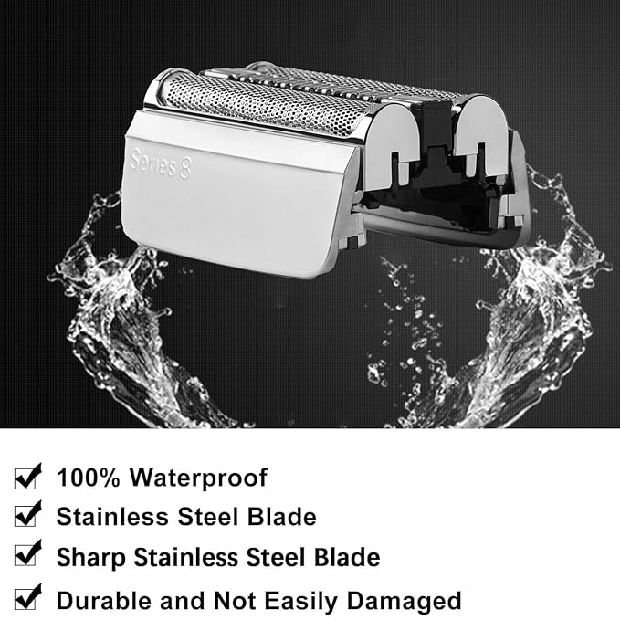 83M Replacement Shaver Head Compatible with Braun Series 8 Electric Shaver Wet and Dry,83M Replacement Foil & Cutter for Braun S8 Replacement Head Electric Razor Blades 8467 8370cc 8340s