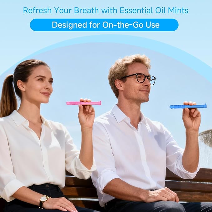 6PCS Chewable Breather with Pure Lock Flavor, Portable Chewable Breather Stick for Fresh Breath, On-The-Go Aromatherapy for Fresh Breath, Mental Focus And Natural Energy