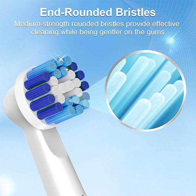 Replacement Brush Heads Compatible with Oral-B, 16pcs Professional Electric Toothbrush Heads for Oral B Replacement Heads Refill Pro100/1000/1500/4000/5000/7000/8000/9600 Etc.