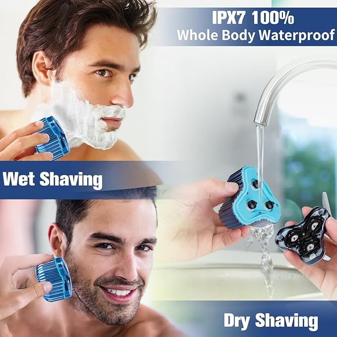 Mini Electric Shaver for Men,Pocket Size Washable Electric Razor,Car and Travel Shavers for Men, Electric Shaver USB Mini Shaver Charging Suitable (Blue)