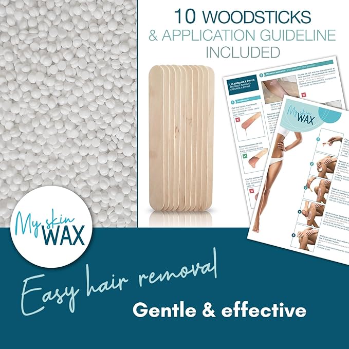 Hard Wax Beads for Hair Removal, Maxi Pack 1.75 lb, Hypoallergenic & Rosin-Free Stripless Wax for Sensitive Skin, Coarse Hair, Bikini Brazilian, Face, Underarms, Legs, Chest, White