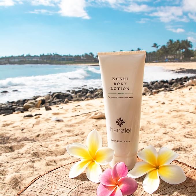 Hanalei Cruelty-Free Kukui Oil Body Lotion – Paraben-Free, Dye-Free Moisturizer with Kukui Nut Oil, Shea Butter & Jojoba for Hydrated, Soft, Nourished Skin – Travel-Friendly Size 80 ml
