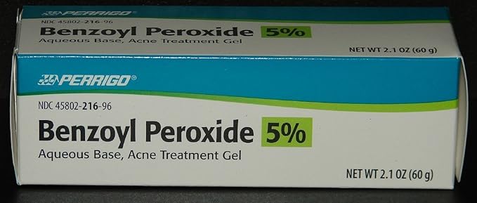 Perrigo 5 Percent Benzoyl Peroxide Acne Treatment Gel 60gm Tube