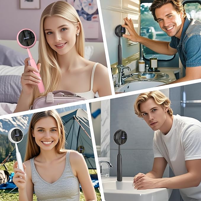 iHave Toothbrush Sanitizer Holder: Auto-Cycle UV Disinfection & Magnetic Wall-Mount for Manual & Electric Brushes | Portable Toothbrush Holders for Home & Apartment,Bathroom Decor & Travel Essential