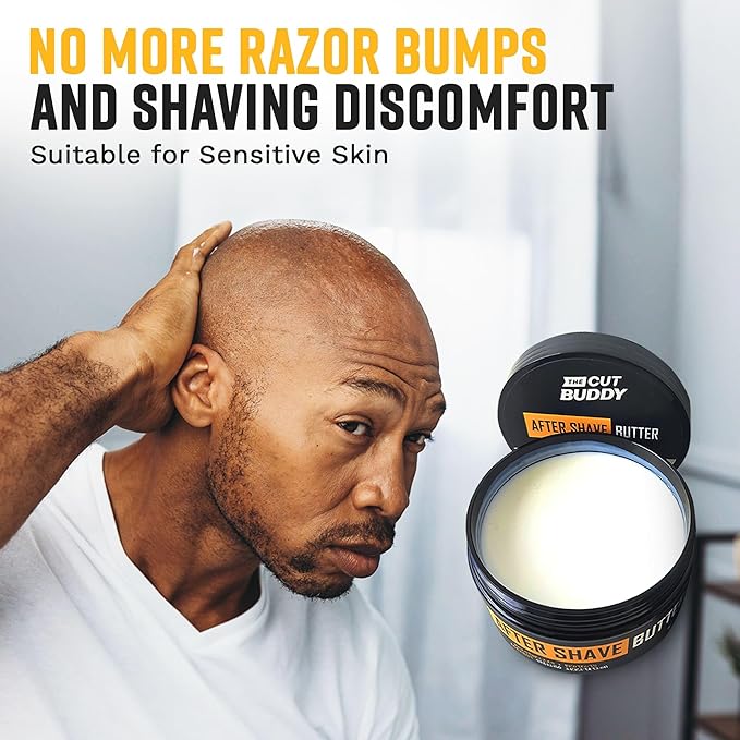 The Cut Buddy After Shave Butter for Men & Women, Moisturizer with Shaving Razor Bump Defense, Witch Hazel, Shea Butter, Ginger & Willow Bark, 8 Fl Oz