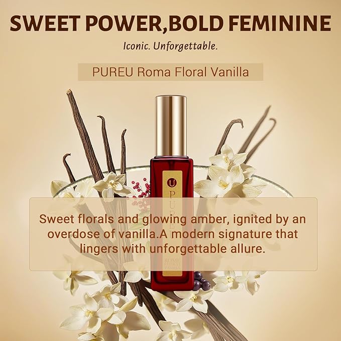 Vanilla Perfume for Women - Sweet Vanilla, Fruity, Cashmeran Wood, Jasmine Floral - Eau de Parfum Long Lasting Perfumes Travel Size Extrait de Parfum, 20ML/ 0.7 fl (Rome Perfume)