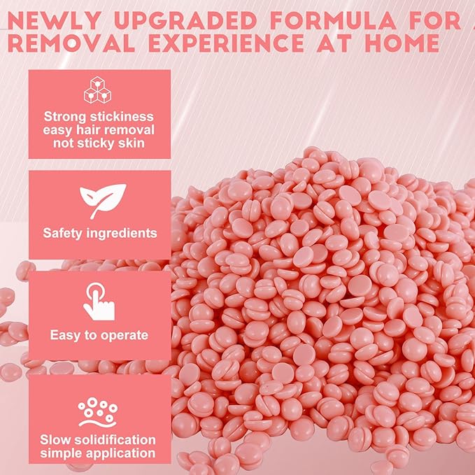 5lb Hard Wax Beads Bulk, Professional Waxing Bead Sensitive Skin, Scented Stripless Wax beans for Brazilian, Bikini, Body, Face, Legs, Back, Coarse Hair Removal, Salons Supplier Wax Bead Refill