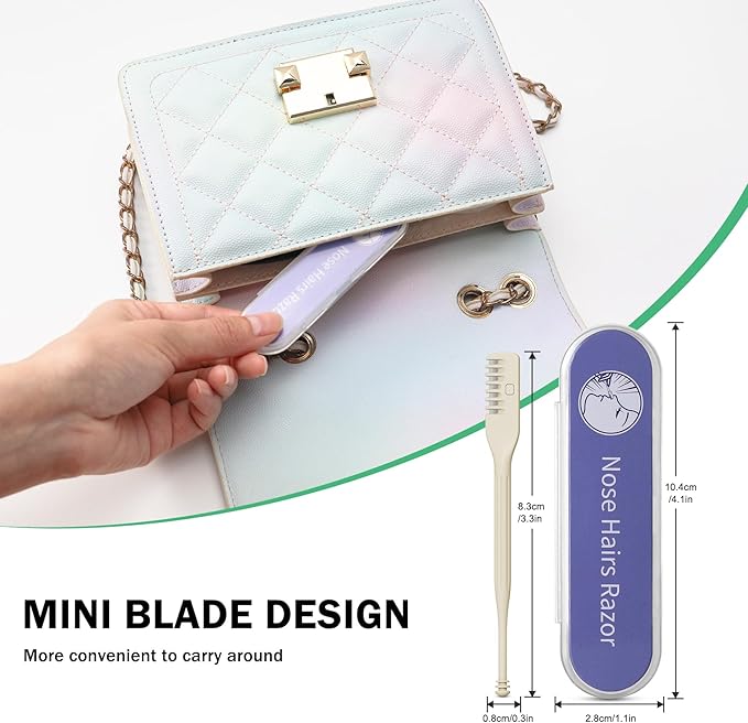 BEZOX Manual Nose Hair Trimmer (Pack of 3) - Rotating Nasal Hair Razor Cutter with Ear Picker for Women and Men - Portable Nostril Hair Remover Tools