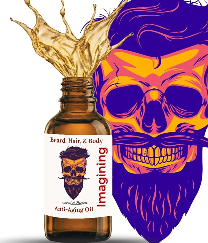 2oz Imagining |Cologne Scented Beard Oils For All Men, Beard Growth and Conditioner | Dry Flaky Dandruff skin | Oily Skin | 11 Natural Anti-Aging Oils