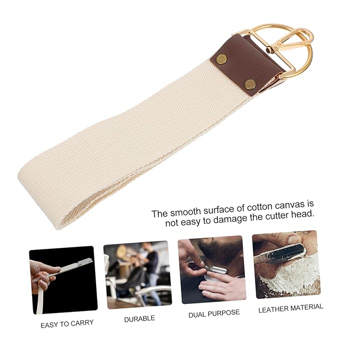 Double Layer Canvas Razor Strop 1-Piece Professional Sharpening Strap for Barbers Adjustable Polishing Belt for Straight Razors for Close Shaving and Grooming