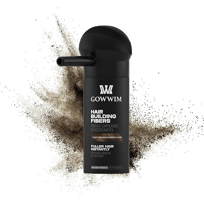 Gowwim Hair Fibers with Spray Applicator Pump 2-in-1 Kit for Thinning Hair, Naturally Thickening Spray Fibers Waterproof Long-Lasting Grey Coverage Touch up for Bald Spot Cover up for Women & Men