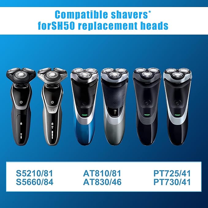 6 Pack SH50 Replacement Heads Double Blades Compatible with Philips Norelco 5000 Replacement Electric Shaving Head Razor Blades