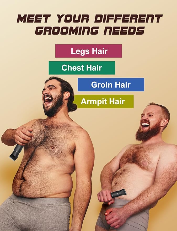 Body Hair Trimmer for Men: Manscape Electric Razor, Versatile Hair Beard Trimmer for Groin Nose/Ear Hair, Waterproof & USB-C Rechargeable,Travel Lock, Mens Gifts