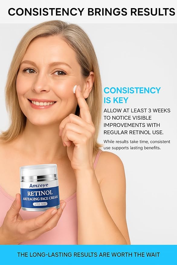 Retinol Face Cream for Anti-Aging Wrinkle Moisturizer with Hyaluronic Acid, Ceramides & Snail Mucin – Firming Night Cream for Women & Men, 1.7oz