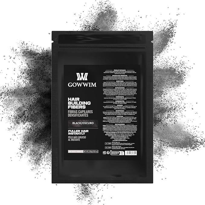 Gowwim Hair Fibers，Instant Building Thickening Fibers for Thinning Loss Hair Natural Grey Coverage Touch up Bald Spot Cover up Waterproof & Sweatproof for Women & Men 100g
