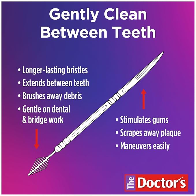 The Doctor's BrushPicks, Interdental Brushes and Dental Picks, Gently Removes Food Debris from Braces & Dental Work, 275 Count, Pack of 12