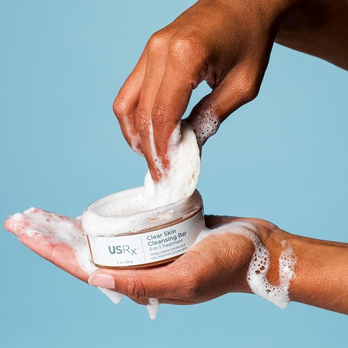 Urban Skin Rx® Clear Skin 3-in-1 Daily Treatment Cleansing Bar, Exfoliator + Clarifying Mask, Reduces Excess Oil, Clears Clogged Pores, Improves Appearance of Blemishes & Prevents Breakouts, 2.0 Oz