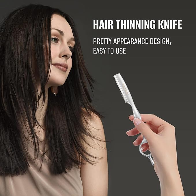 Stainless Steel Hair Thinning Styling Razors for Cutting Hair, Texturizing Cutting Razor for Salon and Home,10 PCS Sharp Blades Included