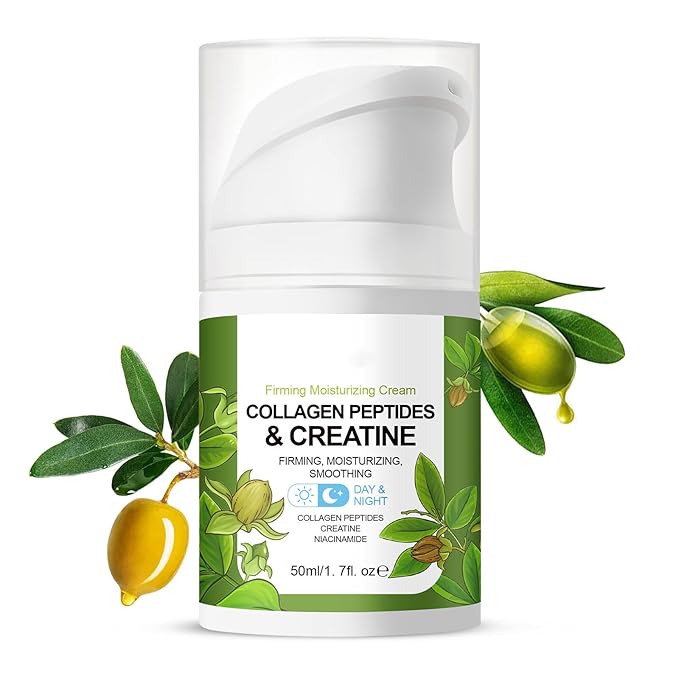 Collagen Peptide Complex Moisture Cream with Retinol,Creatine and Plant Squalane - Skin Tightening Firming - Anti Aging Face Wrinkle Cream, Day & Night Moisturizing Facial Cream -1.7oz