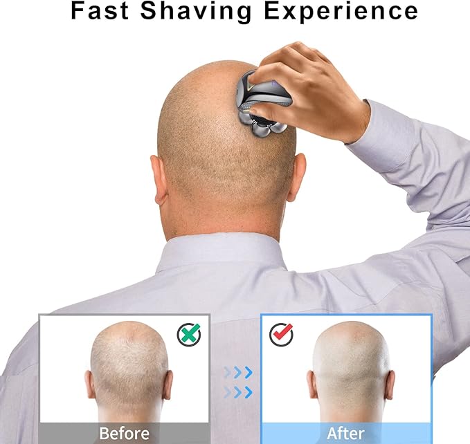 Head Shaver Replacement Heads,Head Shaver Replacement Blades, Head Shavers for Bald Men,Head shavers for Men, Stainless Steel Rotary Blades for Electric Head Razor (silver6)
