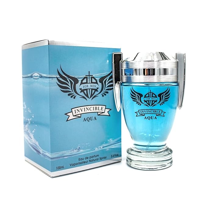 Men's Cologne Invincible Aqua- Eau De Toilette Spray Perfume Fresh Scent 3.4 Fl Oz Daily Used