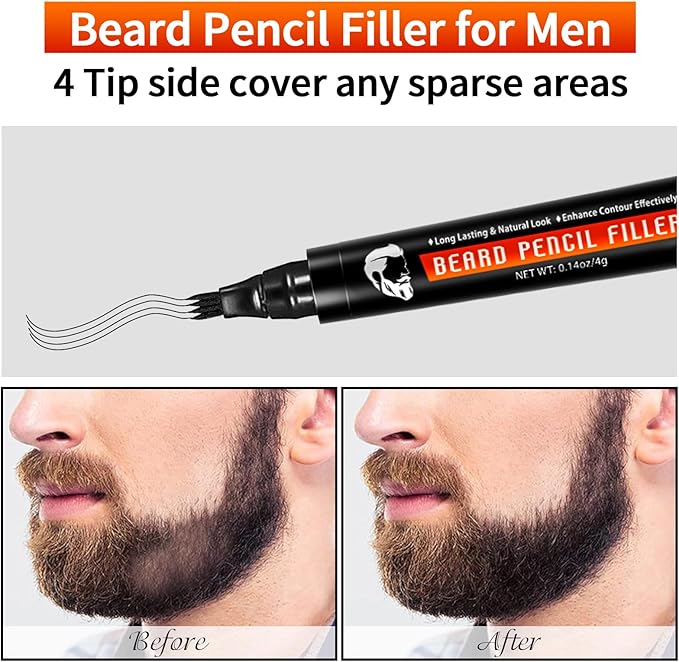 Beard Shaper for Men Beard Shaping Tools - Gifts for Men Beard Template Guide, Straight Edge Razor, 10 PCS Double Edge Blade, Barber Pencil, Beard Comb, Stainless Steel Scissor Mustache Lineup Tools