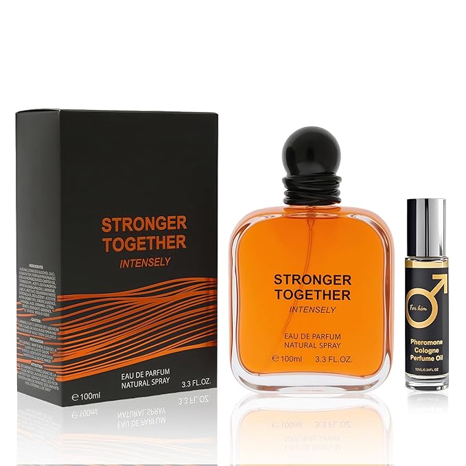 Stronger Together Intensely Men's Cologne 3.4 Fl. Oz, Warm Spicy Woody Notes, Modern Masculine Eau De Parfum