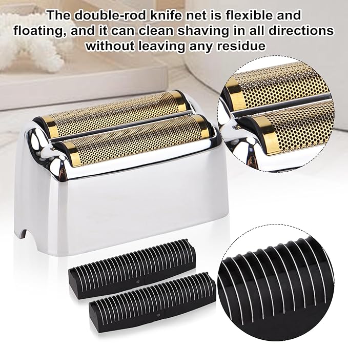 Replacement Foil and Cutters Head Compatible with Baby*lissPRO Double Foil Shaver, Replacement Foil Compatible with Baby*lissPRO Trimmer FXFS2 Shaver,2 Pack (Silver)