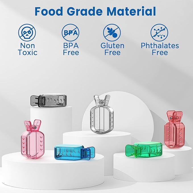 Toothbrush Covers Caps, Clip-On Toothbrush Protector for Household Travel, Brush Head Pod Case Fits Most Manual and Electric Toothbrushes, 6 Count (Transparent without Glitter)