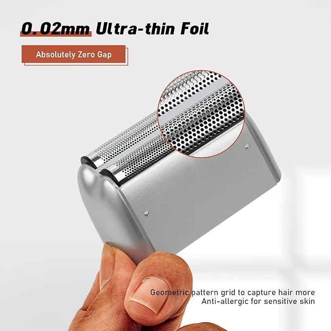 SUPRENT Foil Shaver for Men- Electric Rechargeable Balding Head Shaver- Beard Trimmer with 2 Replacement Shaver Head- Rechargeable Electric Razor, Barber Supplies- Best Gifts for Men
