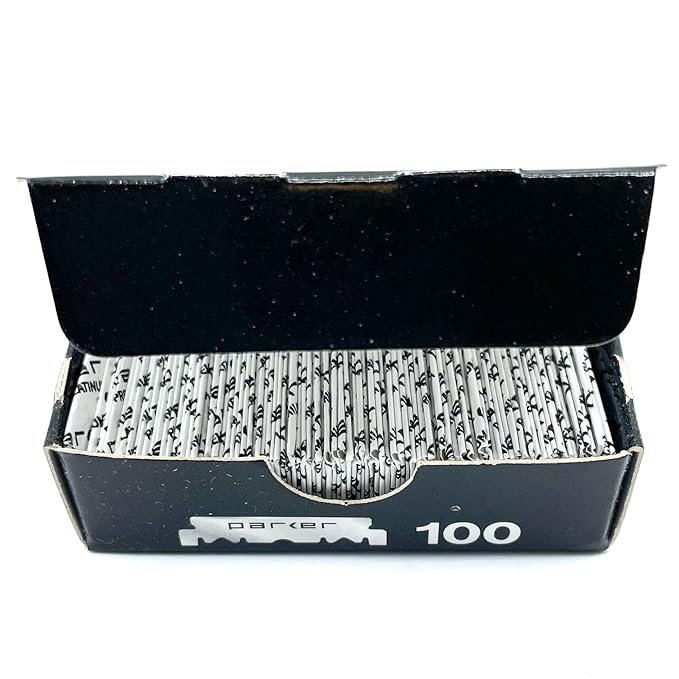 Parker Premium Platinum 1/2 Blades, ** 200 Count **, For Professional Barber Razors, Shavette Razors and Disposable Blade Straight Razors that accept Half of a Double Edge Razor Blade