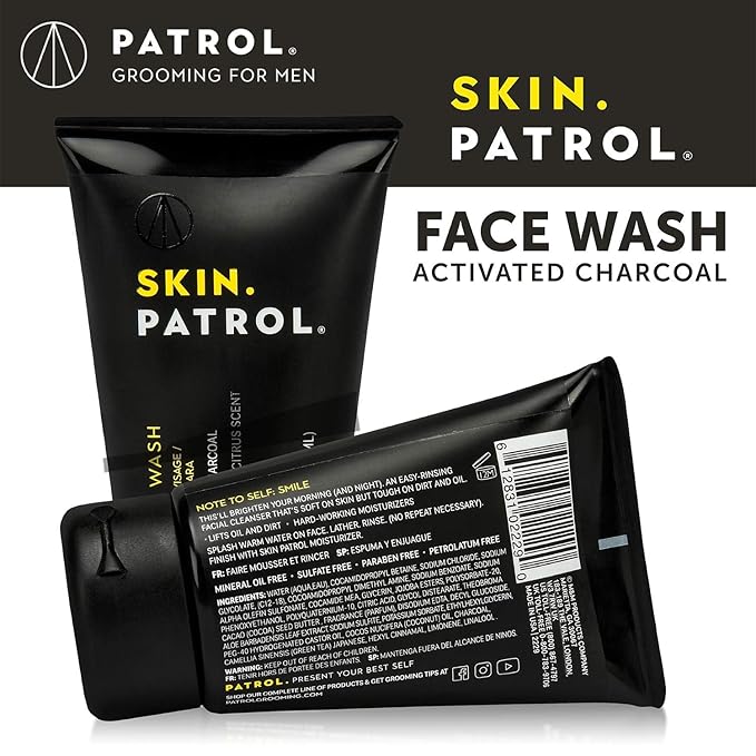 Bump Patrol Skin Patrol Activated Charcoal Face Wash - Sulfate-Free, Paraben-Free