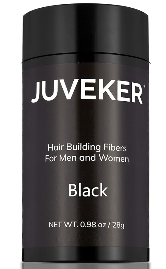 (Black) Hair Building Fibers Instantly Conceal Thinning Hair and Bald Spots for Men & Women (Large 28 Grams Bottle) - Undetectable, Washes Away, For All Hair Types, No Animal Byproducts