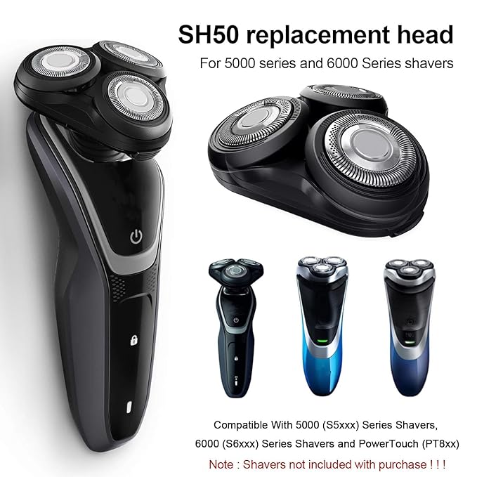 Durimi Replacement Complete Head Assembly for Philips Norelco Series 5000 Shavers
