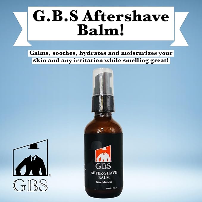 G.B.S Aftershave Balm Sandalwood, for Men - Soothes Razor Burn, Redness and Irritation Instant Relief For Sensitive Skin (Pack of 3)