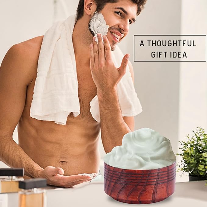 Wood Shaving Soap Bowl Cup Mug Tool, Man Shaver Cleansing Foam Round Lightweight Firm Environmental, Delicate Appearance, Good Mood When Shaving