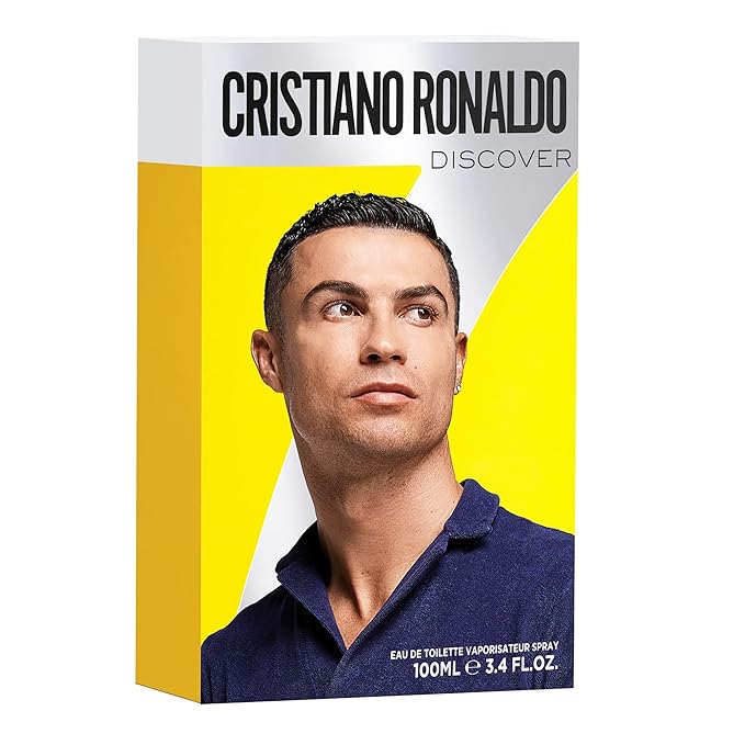 Cristiano Ronaldo CR7 Discover - Eau de Toilette for Men - Long-Lasting Mens Cologne Spray - Orange, Vetiver, Patchouli Cologne for Men - 3.4 oz