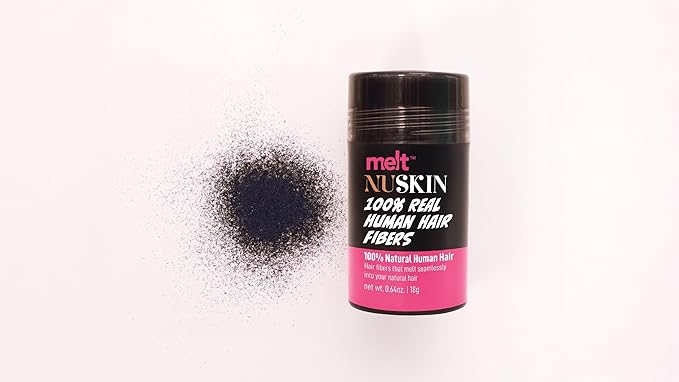 Melt Nuskin 100% Real Human Hair Building Fibers, Instantly Fill In Fine or Thinning Hair for Thicker, Fuller, Undetectably Natural Results, 18g (2, Dark Brown)