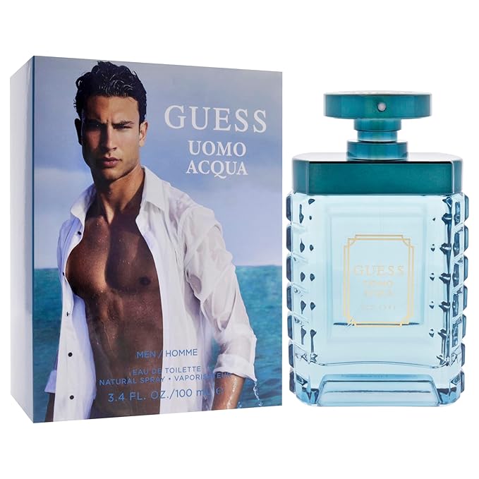 Guess Uomo Acqua Eau de Toilette Cologne Spray For Men, 3.4 Fl. Oz.
