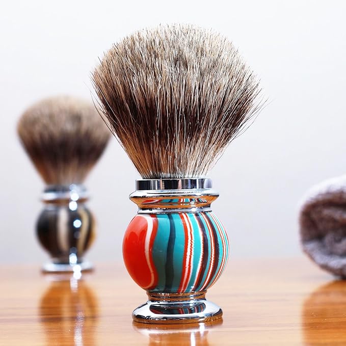Professional Men's Shaving Brush Natural Pure Badger Hair Bristle Knot Barber Grade Daily Grooming Tool Gift for Husband Father Brother Boyfriend