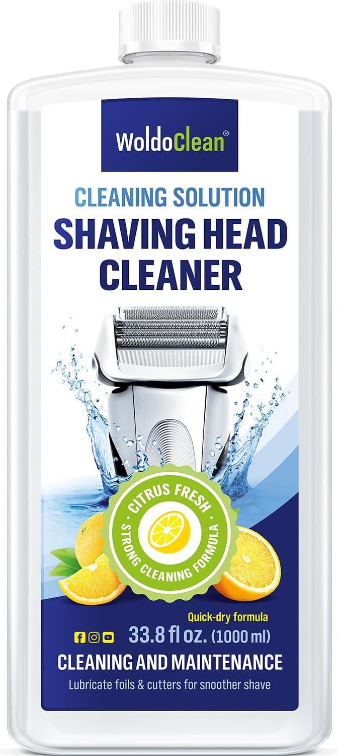 Shaver Cleaner Solution Replacement 33.8 oz - for Clean&Charge Cleaning, compatible with Braun CCR/SmartCare, Lemon Scent, 5–6 Uses