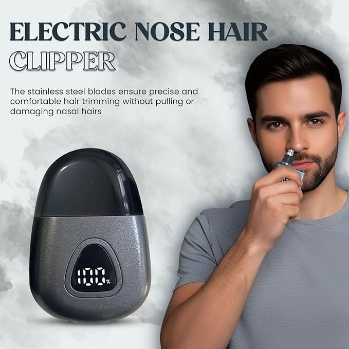 Nose Hair Trimmer for Men Women - Electric Nose Hair Clipper with Replaceable Stainless Steel Blade, Powerful Motor, Wet/Dry Use, Portable USB Rechargeable Design | Gray