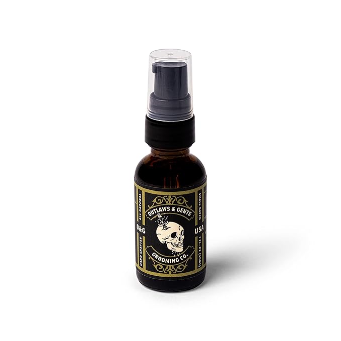 Outlaws & Gents Grooming Co Grooming Oil - All-Natural Beard and Hair Oil for Men - Moisturizes and Softens Hair, Reduces Itchiness and Flakiness (Pine & Cedar)