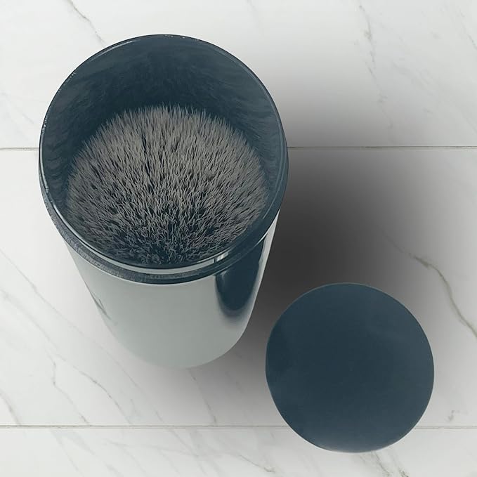G.B.S Synthetic Shaving Brush with Travel Tube - Professional Wet Shaving Kit, Vegan Bristles, Men’s Grooming Essentials