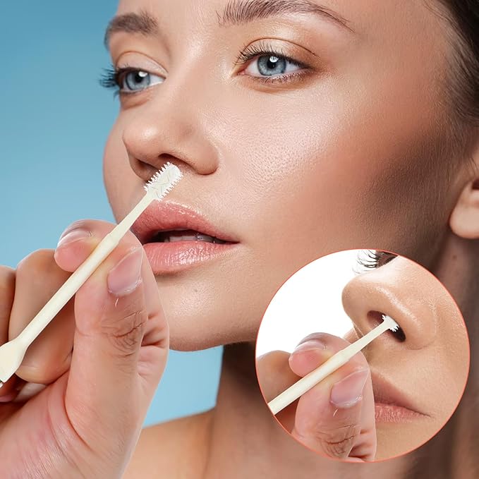 5PCS Nose Hair Trimmer Manual,2-in-1 Nasal Hair Cutter with Cleaning Brush, Upgraded Version 360° Rotating Nasal Hairs Trimmer for Women, Double-Sided Unisex, 5 Colors