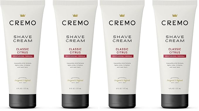 Cremo Shaving Cream Mens,Astonishingly Superior Ultra-Slick Shaving Cream for Men,Fights Nicks,Cuts And Razor Burn,6 Fl Oz,(Pack of 4)