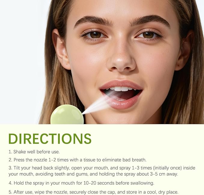 Probiotics Oral Spray for Bad Breath - 12 Hour Fresh Breath, Alcohol-Free with Advanced Oral Probiotic Blend